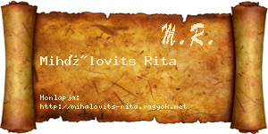 Mihálovits Rita névjegykártya