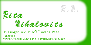 rita mihalovits business card